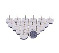 Atyhao 20Pcs Furniture Pad Nails, 20mm Round Nail On Slider Glide Felt Pads for Furniture Feet Chair Leg Floor Protectors(White)