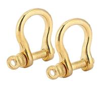 Atyhao 2Pcs Shackle Locks, Brass Horseshoe Buckles U Shaped Hook Shackle for Rigging Hauling Chain Fob Leather Key Ring Hook