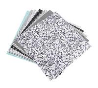 Atyhao 7pcs Square Cotton Fabric, 50x50cm Color Cloth Print Household Handcraft DIY Sewing Accessories for DIY Clothes Accessories Favors(Black and White)