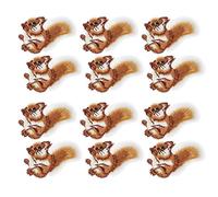 Atyhao Iron On Patches, Cute Squirrel Design 12Pcs DIY Sew On Cloth Stickers for Backpacks Jeans Coats Bags, Easy to Apply and Durable Fabric Appliques for Kids Teens Adults Crafting and