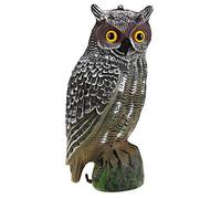 Atyhao Owl, Keep Birds Away Owl Decoy Solar Powered Owl Hunting Sculpture Bird Scarer Deterrent Statue Outdoor Garden Yard Lawn Decor(Ordinary paragraph)