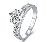 Atylyk 2 Carat Moissanite Engagement Ring Wedding Promise Gold-plating Sterling Silver Rings for Women,(T1/2 62.1mm Size 10