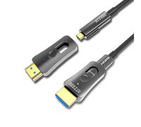 ATZEBE Fibre Optic HDMI Cable -10m, HDMI 2.0 Cable Support 4K@60Hz HDR, High Speed 18Gbps, YCbCr 4:4:4 8bit, 3D, ARC, HEC, CEC, HDCP 2.2 with Dual Standard HDMI and Micro HDMI Connectors