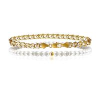 atzeste Gold Bracelets for Women,18k Gold Plated Paperclip Cuban Link Chain,Pearl Bracelets for Women,Gold Bracelet for Men,Dainty Gold Jewelry for Women Fashion