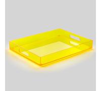 ATZYmolin 16"x12" Large Acrylic Serving Tray, Vanity Platter, Neon Yellow