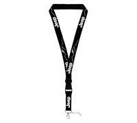 Au-TOMOTIVE GOLD, INC. Official Licensed for Jeep Mountain White Image on Black Universal Lanyard Key Chain, Black and White, 2.12 x 0.5 x 0.5 inches; 0.18 Ounces, Modern