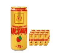 AU Vodka Ultra Strawberry Burst Caffeine Premixed Case | 12 Pack | 500ml Cans | 2x Celebration Spirits Beer Mats