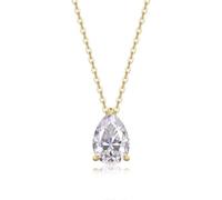 Au375 Gold Solitaire Necklace 2.3 ct Moissanite Pendant for Women, 45cm