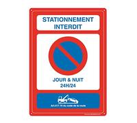 AUA SIGNALETIQUE 202056-AI-p-150x210 Pre-drilled Panel, 24-Hour Parking, 150x210 mm