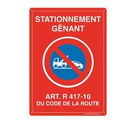 AUA SIGNALETIQUE 202069-AI-p-300x420 Pre-Drilled Panel, Gênant Parking Unit Article R 417, 300x420 mm