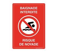 AUA SIGNALETIQUE 202080-AI-p-150x210 Pre-Drilled Panel, Do not baignade-Risk of Dropping, 150x210 mm