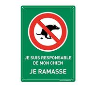 AUA SIGNALETIQUE 202090-AI-p-210x300 Pre-drilled Panel, Je Ramasse Dog Waste [French Language], 210x300 mm