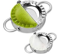 AUAM Stainless Steel Dumpling Ravioli Maker Press, 2 Pack Pierogi Mold - Wonton Mould, Easy-tool for Dumpling Wrapper Dough Stamp Cutter Pastry Pie Making (Small 3 inch,Large 3.75 inch)