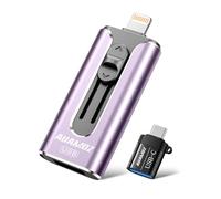 AUAMOZ 256GB Flash Drive Intended for iPhone, Memory Stick Storage Files Photos Videos Backup, Compatible with iPhone iPad Android PC, Plug and Play, No Application Required (Purple)