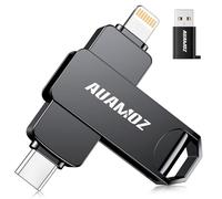 AUAMOZ 256GB Flash Drive Intended for iPhone, Memory Stick Storage Files Photos Videos Backup, Compatible with iPhone iPad Android PC, Plug and Play, No Application Required (Metal Gray)