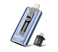 AUAMOZ 256GB Flash Drive Intended for iPhone, Memory Stick Storage Files Photos Videos Backup, Compatible with iPhone iPad Android PC, Plug and Play, No Application Required (Blue)