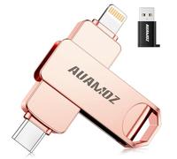 AUAMOZ 512GB Flash Drive Intended for iPhone, Memory Stick Storage Files Photos Videos Backup, Compatible with iPhone iPad Android PC, Plug and Play, No Application Required (Rose Gold)