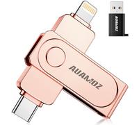 AUAMOZ 512GB Flash Drive Intended for iPhone, Memory Stick Storage Files Photos Videos Backup, Compatible with iPhone iPad Android PC, Plug and Play, No Application Required (Rose Gold)
