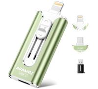 AUAMOZ 512GB Mini Dual Interface Flash Drive, Portable Memory Stick Compatible with iPhone 17/16/15/14/13/12/11, iPad, Android & PC, Easy to Save Photos, Videos & Files (Sage Green)