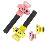 Auarte Bracelets for Just Dance 2025 2024 2023 2022 for Zumba Burn It Up, Adjustable Bracelets for Nintendo Switch/Switch OLED Dance, Pack of 2 Wristbands for Adults Children (Pink & Yellow)