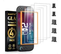 Auarte Screen Protector Compatible with Nintendo Switch 2, 4 Pack Tempered Glass Protection Film with Alignment Frame and Dust Plug, 9H Hardness, Transparent HD Clear, Anti Scratch, Bubble Free