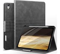 AUAUA Case for iPad Air 13 Inch (M2) 2024, Slim Stand Leather Cover with Pencil Holder, Supports Pencil Pro and Pencil (USB-C), Adjustable Angles, Auto Sleep/Wake (Grey)