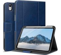 AUAUA Case for iPad Mini 7 (A17 Pro), iPad Mini 7th/6th Generation (2024/2021 8.3-inch), with Front Pocket Pencil Holder, Typing Angle Muti-Stand Magnetic Closure Auto Sleep/Wake (Blue)