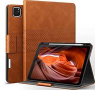 AUAUA Case for iPad Pro 11 Inch 4th/3rd/2nd/1st Generation 2022/2021/2020/2018 with Pencil Holder, Auto Sleep/Wake, Adjustable Angle, Shockproof, PU Leather (Brown)