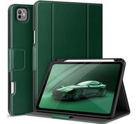 AUAUA Case for iPad Pro 11 Inch (M5/M4) 2025/2024, with Pencil Holder and Pocket, Multiple Angles Viewing, Magnetic Closure, Auto Sleep/Wake (Green)