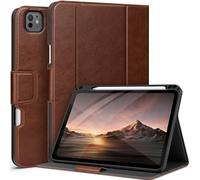 AUAUA Case for iPad Pro 11 Inch (M5/M4) 2025/2024, with Pencil Holder and Pocket, Multiple Angles Viewing, Magnetic Closure, Auto Sleep/Wake (Brown)