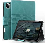 AUAUA Case for iPad Pro 12.9 6th/5th/4th/3rd Generation 2022/2021/2020/2018, Vegan Leather Stand Cover with Pencil Holder, Auto Sleep/Wake (Green)