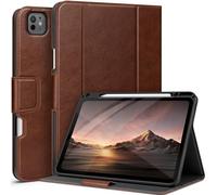 AUAUA Case for iPad Pro 13 Inch (M5/M4) 2025/2024, with Pencil Holder and Pocket, Multiple Viewing Angles, Magnetic Closure, Auto Sleep/Wake (Brown)