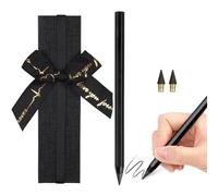 AUAUY 1 PC Metal Inkless Pencil Gift Set, Reusable Everlasting Pencil, Infinity Pencil with 2 Replaceable Nibs & 1 Gift Case, Eternal Pencil for Writing Drawing Students Home Office School Supplies