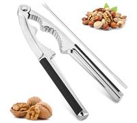 AUAUY 1 PCS Nutcracker, Multifunctional Nut Cracker, Heavy Duty Nut Crackers with Non-Slip Handle and Fork, Nut Opener Tool for Walnut Hazelnut Almonds Pecan Pistachios Seafood (Black)