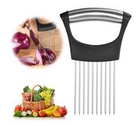 AUAUY 1 PCS Stainless Steel Onion Holder for Slicing, Veg Cutter