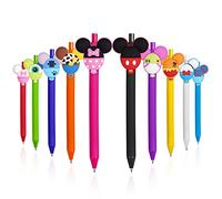 AUAUY 10PCS Cartoon Ballpoint Pens, Cute Mouse Head Character Ears Pens, Retractable Ballpoint Pen, Multi Color Jumbo Autograph Princess Pencil Signature Office Accessories for Teacher Student