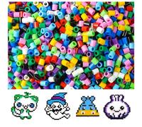 AUAUY 1100pcs Fuse Beads, 10 Colors Mixed 10mm Iron Beads Set for Kids, DIY Art Craft Toys, Christmas Birthday Gift for Boys and Girls