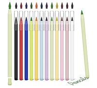 AUAUY 12 PCS Colored Inkless Pencil, Infinity Reusable Pencil for Writing Drawing with Extra 12 Color Replaceable Nib for Home Office School Supplies