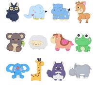 AUAUY 12 PCS Fridge Magnets for Kids, Cute Animal Refrigerator Magnets, Educational Toy for Toddlers, Ideal Decor for Kitchen, Home Locker, Office, Classroom(Frog Style)