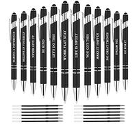 AUAUY 12 Pcs Snarky Office Pens, Ballpoint Pens Set, Black Ink 1 mm (Black)