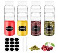 AUAUY 12PCS 60ml/2oz Glass Juice Bottles with Lids and Labels