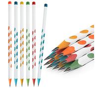 AUAUY 12Pcs HB Pencil Non-Slip, Multicolor Writing Drawing Graphite Pencils, HB Wooden Black Lead Pencils for Student Adults School Office Wedding Party (Hole HB Pencil)
