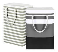 AUAUY 2 Pack Collapsible Laundry Basket, 40 * 30 * 60cm Large Laundry Hamper with Handle, Waterproof Dirty Clothes Basket, Washing Baskets for Laundry Bathroom Dorm Storage Clothes Bed Sheet Towels