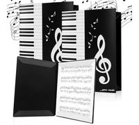 AUAUY 2 Pcs Sheet Music Folders 6-Sided A4 Collapsible Files Holder | Choral Folders Music File Display Folder Presentation Binder for Piano Guitar Violin Paper Document Music Lovers Students Use