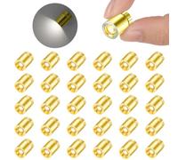 AUAUY 30 Pcs Mini LED Lights, Cool White Small Lights for Crafts Balloon | Battery Operated, Mini Spot Lights for Paper Lanterns, Party Decor, Dollhouses, Models and Display Lighting(Gold)