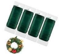 AUAUY 4 Rolls Green Florists Wire for Wreath Making, 0.7 mm 35 m Craft Wire
