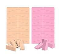 AUAUY 48 PCS Makeup Sponge Wedge Shaped Sponges, Mini Applicator Wedges, Non-Latex Cosmetic Wedges Beauty Makeup Sponges, for Foundation Liquid Cream, Nail Art Blending, Face Painting-Pink+Skin Color