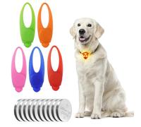 AUAUY 5PCS Dog Collar Light, Safety LED-Flashing Light for Dogs, Cats, 3 Modes Dog Lights, Clip on Dog Collar Lights, Silicone Waterproof Pet Collar Light for Walking the Dog and Outdoor Sports