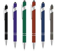 AUAUY 6 Pcs Ballpoint Pens, 2 in 1 Stylus Pens Stylish Pen, Black Ink