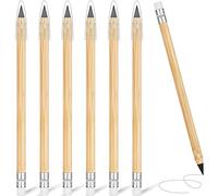 AUAUY 6 PCS Inkless Pencil, Infinity Everlasting Pencil with Rubbers on The End, Erasable Portable for Writing, Drawing, Students, Home, Office, School